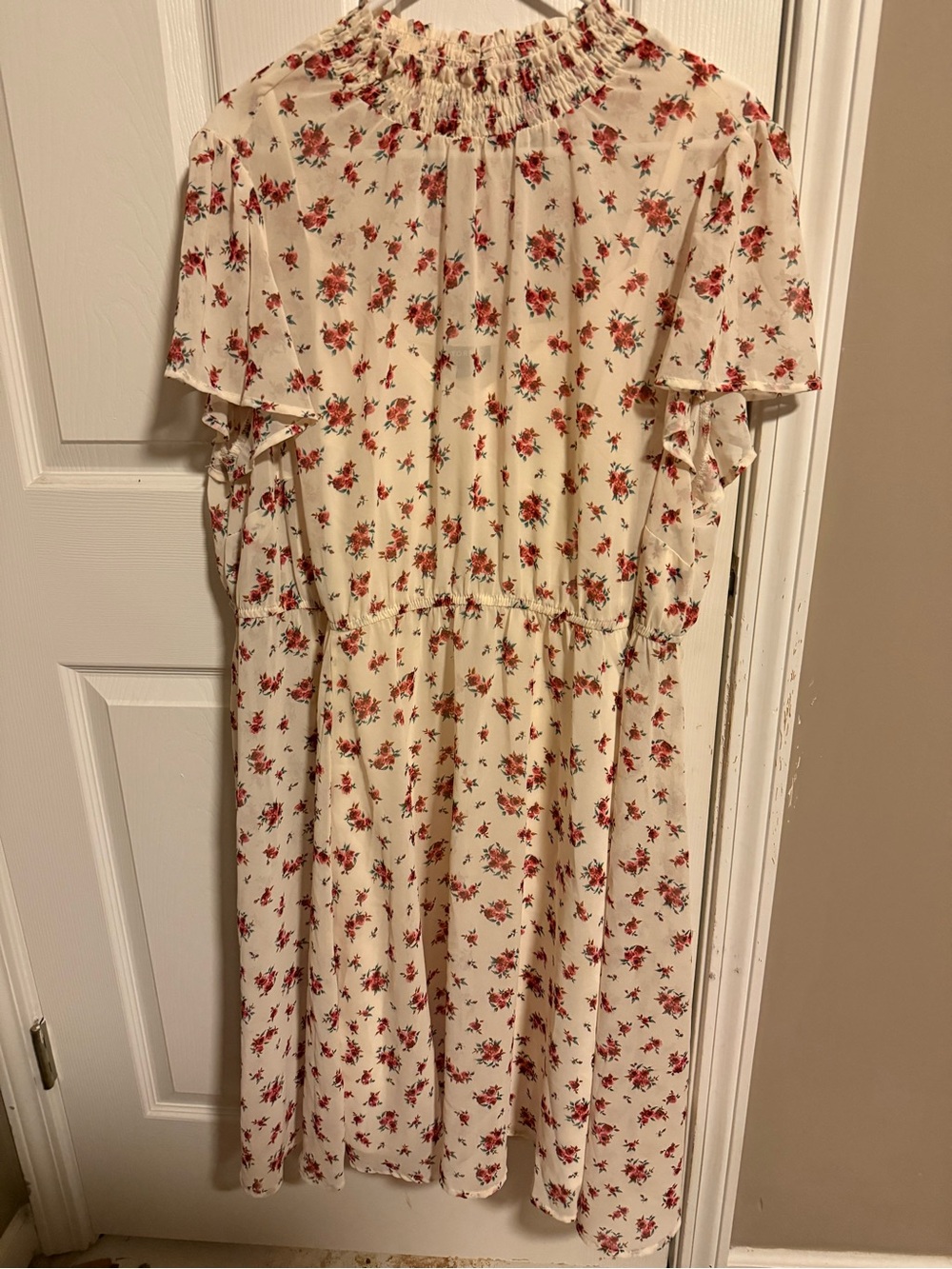 torrid Cream Mini Dress with Red Floral Print